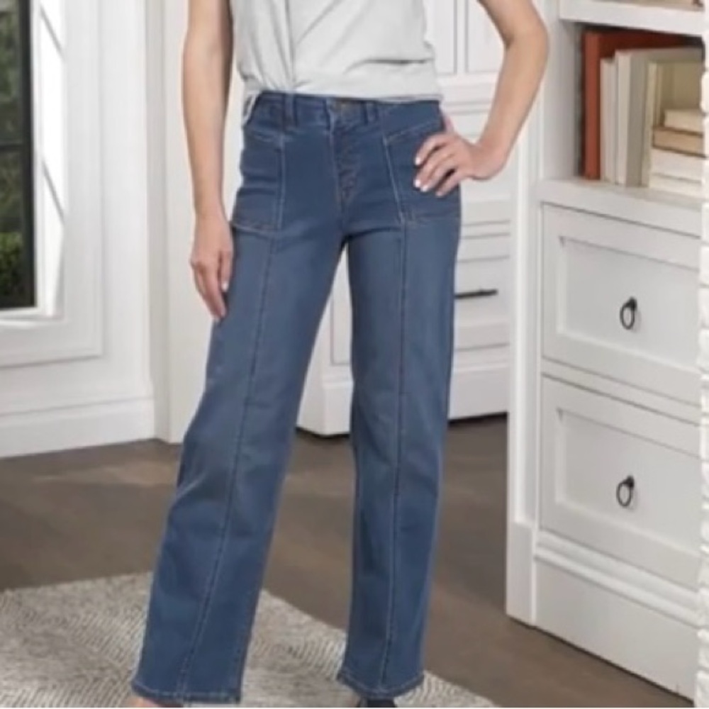 Denim & Co. Easy Stretch Jeans with Seam Details Size 4